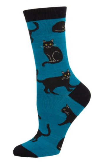 Blue cat socks