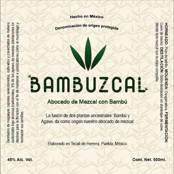 Bambuzcal Mezcal with bamboo